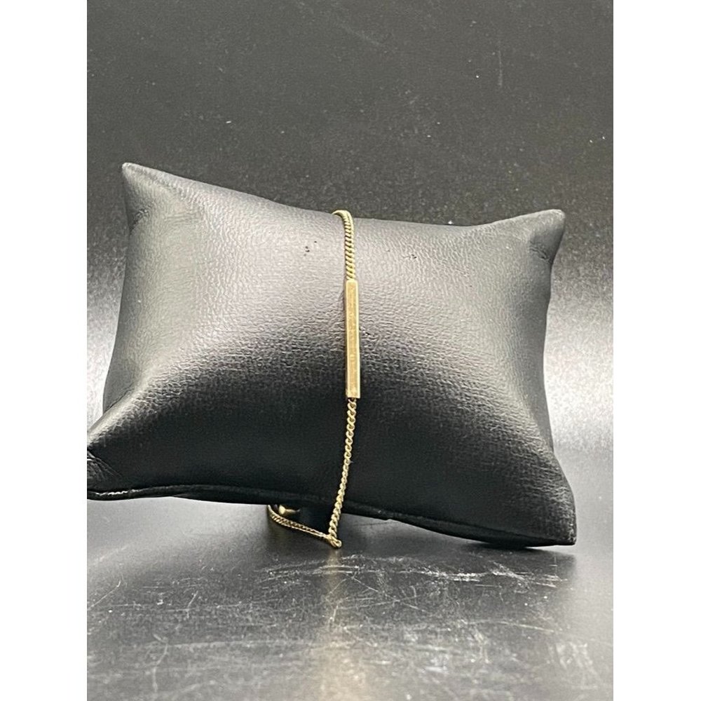 Gold Tone Sliding Gold Bar Ankle Bracelet Length 9.50 Inches